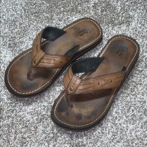 Womens Clarks Brown Leather Thong Sandals size 8